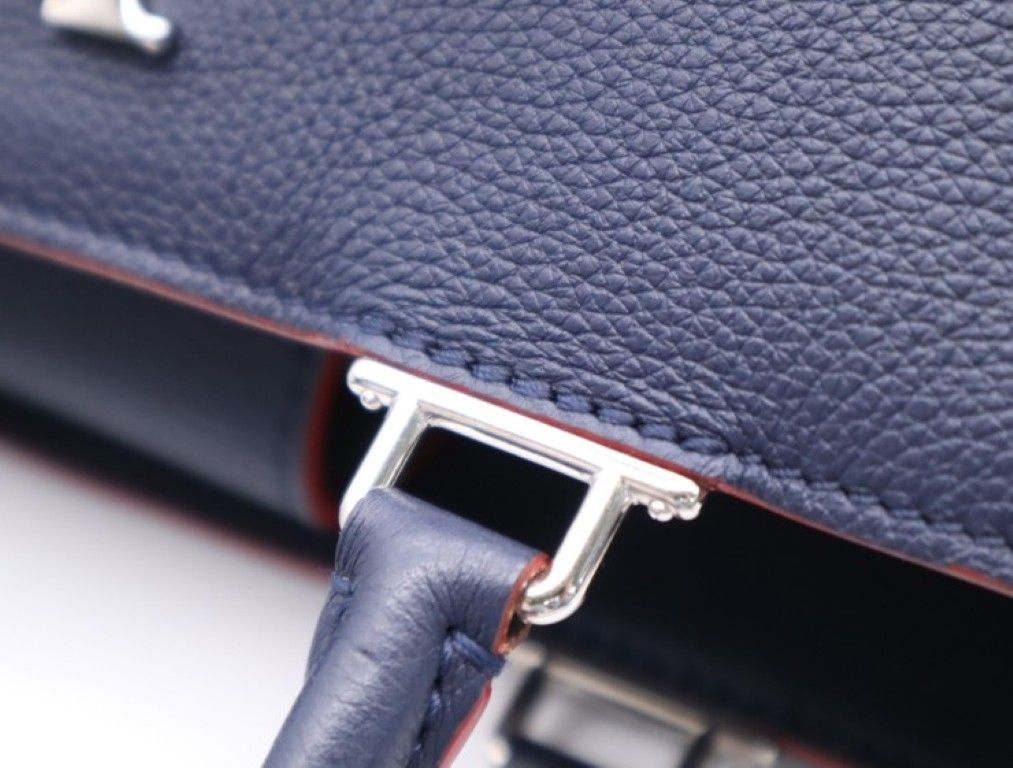 Louis Vuitton Lockme Day Marine Rouge Leather 2-Way Shoulder Bag Turnlock Silver — view 6