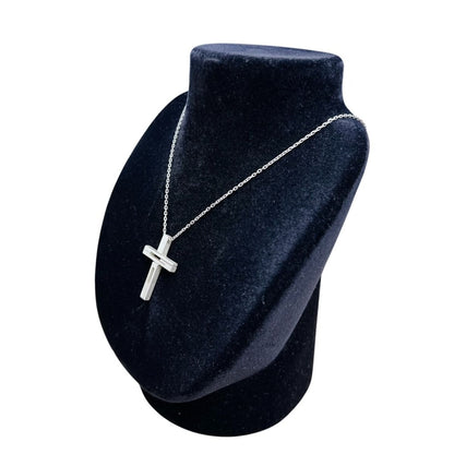 Gucci Cutout G Cross Necklace Silver — view 6