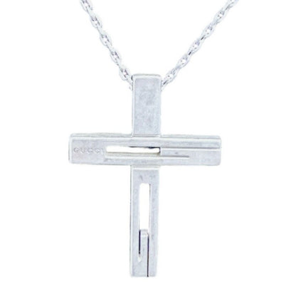 Gucci Cutout G Cross Necklace Silver — view 8