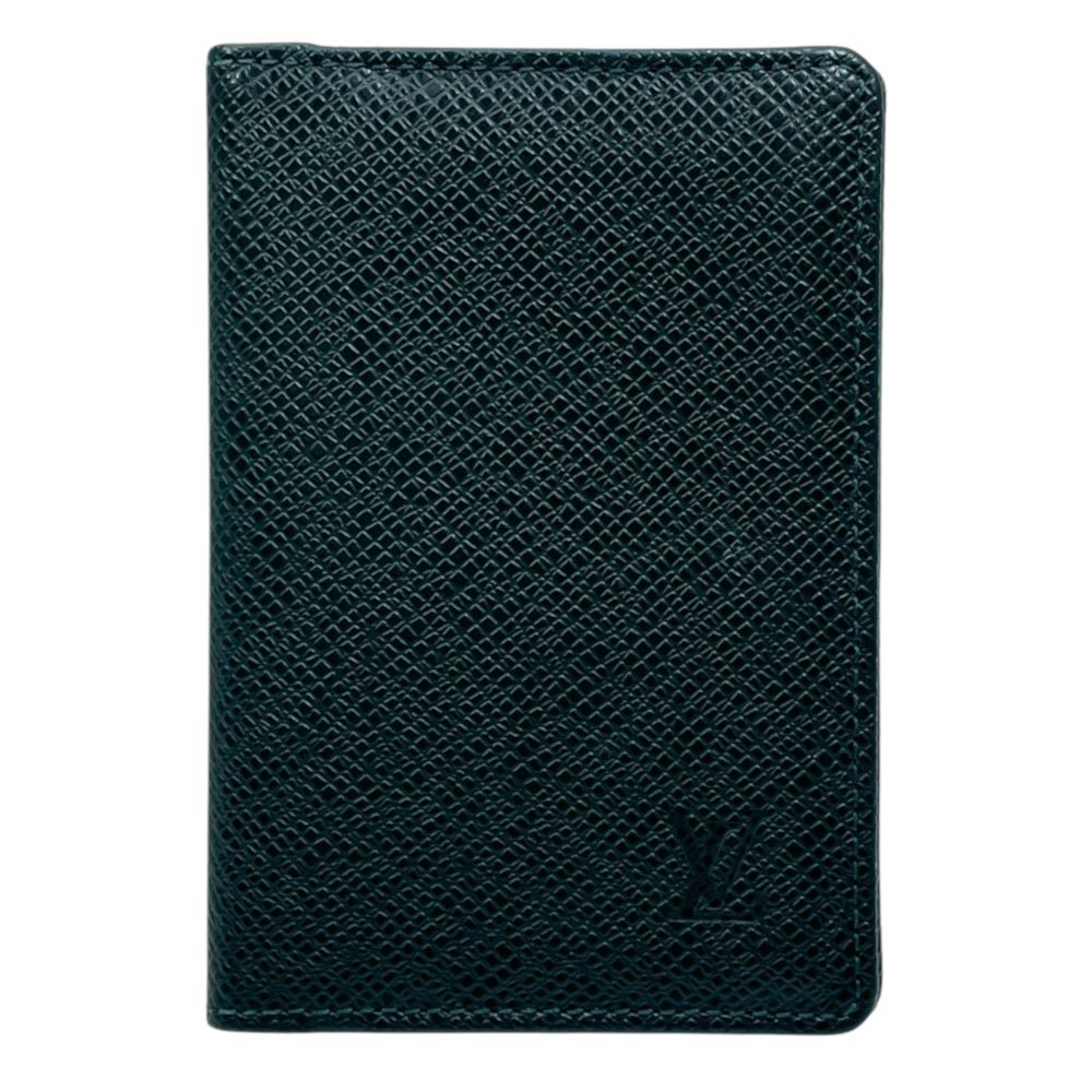 Louis Vuitton Card Case Business Taiga Pocket Organizer Leather Dark Green