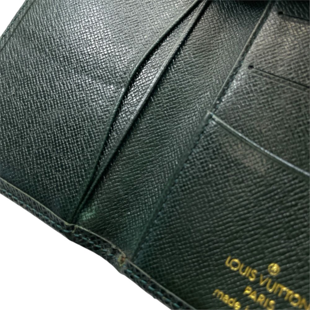 Louis Vuitton Card Case Business Taiga Pocket Organizer Leather Dark Green — view 6