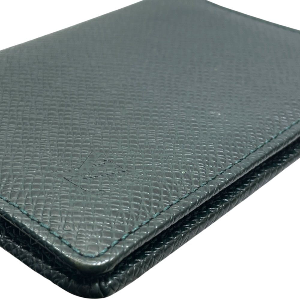 Louis Vuitton Card Case Business Taiga Pocket Organizer Leather Dark Green — view 4