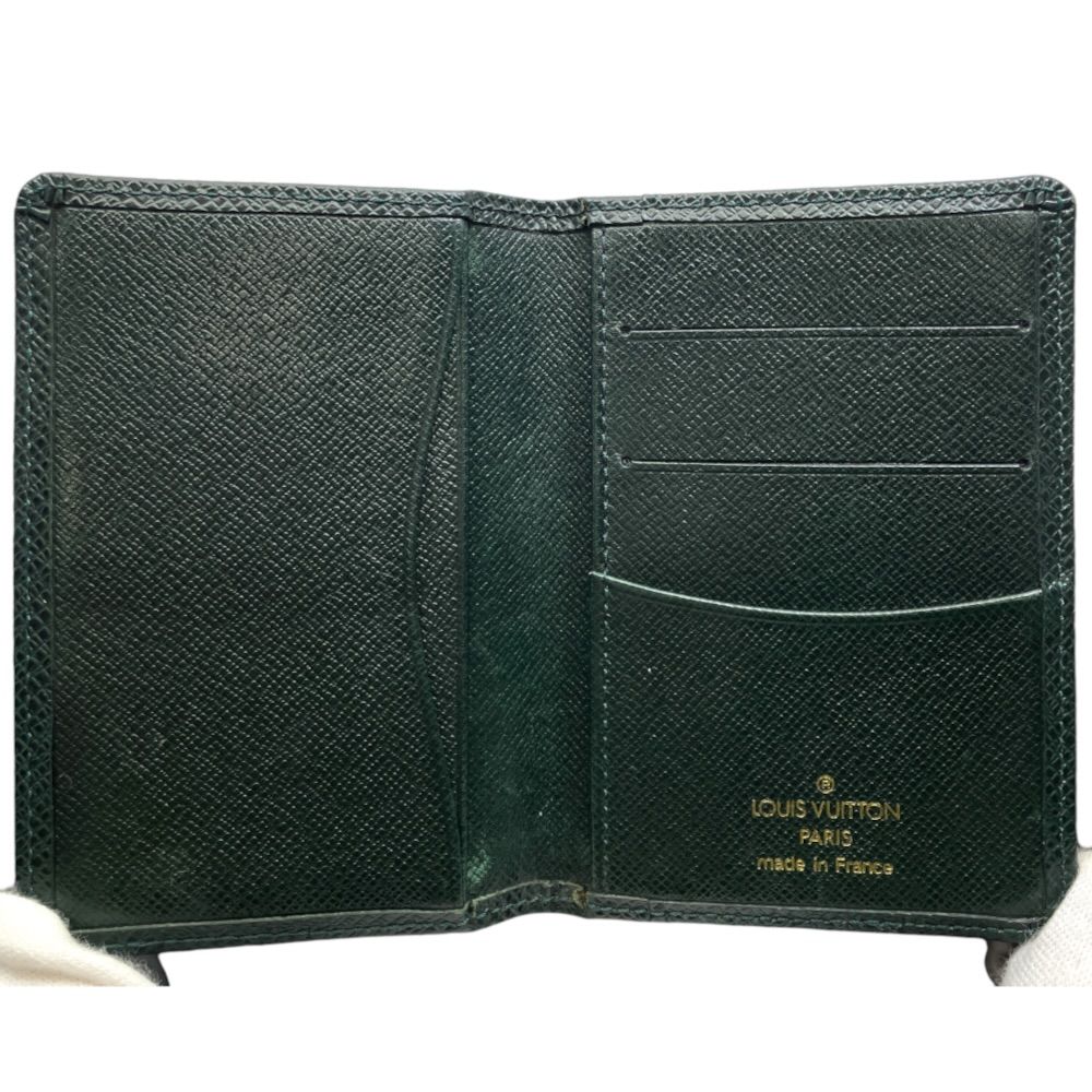 Louis Vuitton Card Case Business Taiga Pocket Organizer Leather Dark Green — view 5
