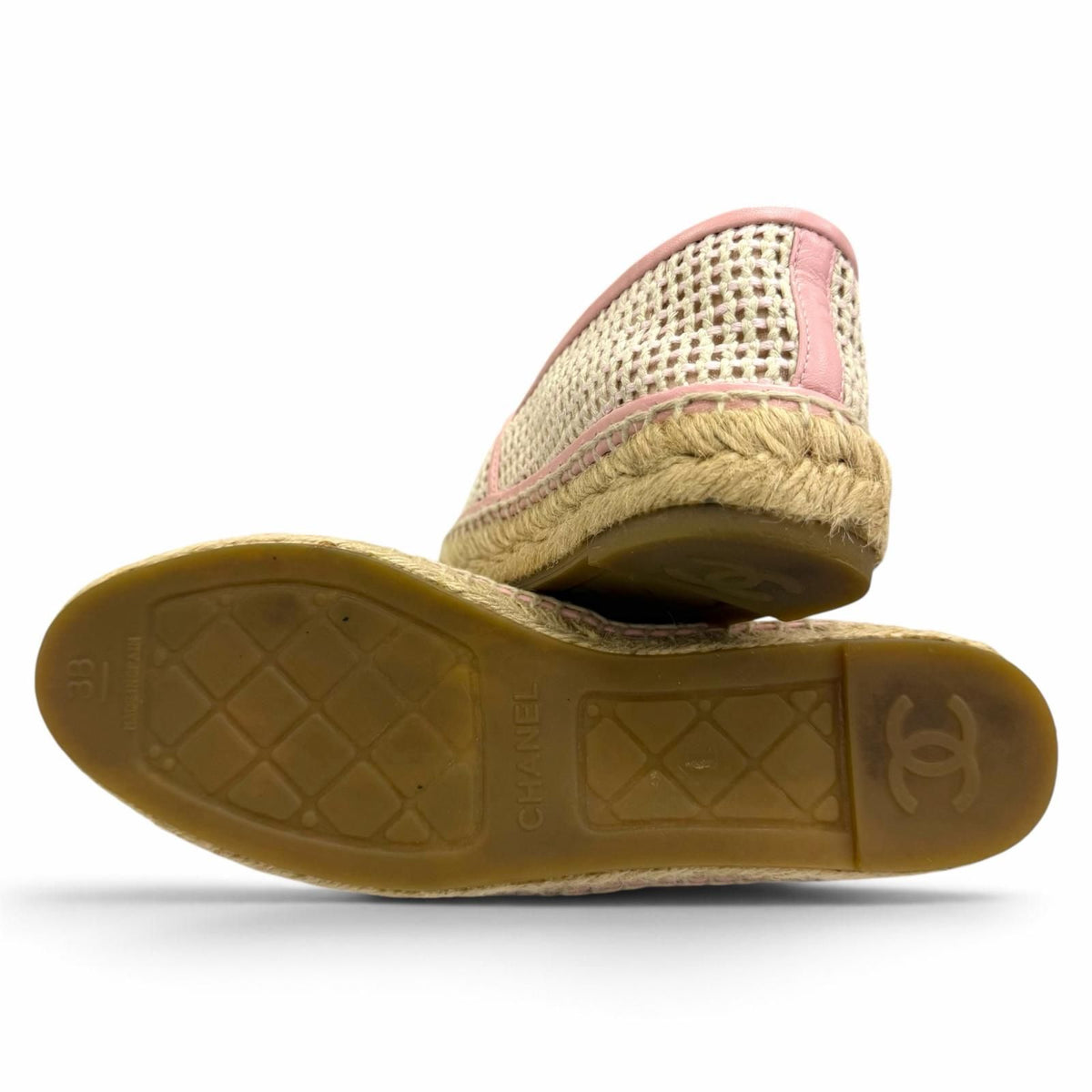 Chanel 21P Leather CC Logo Espadrilles Slip-on Pink — view 5