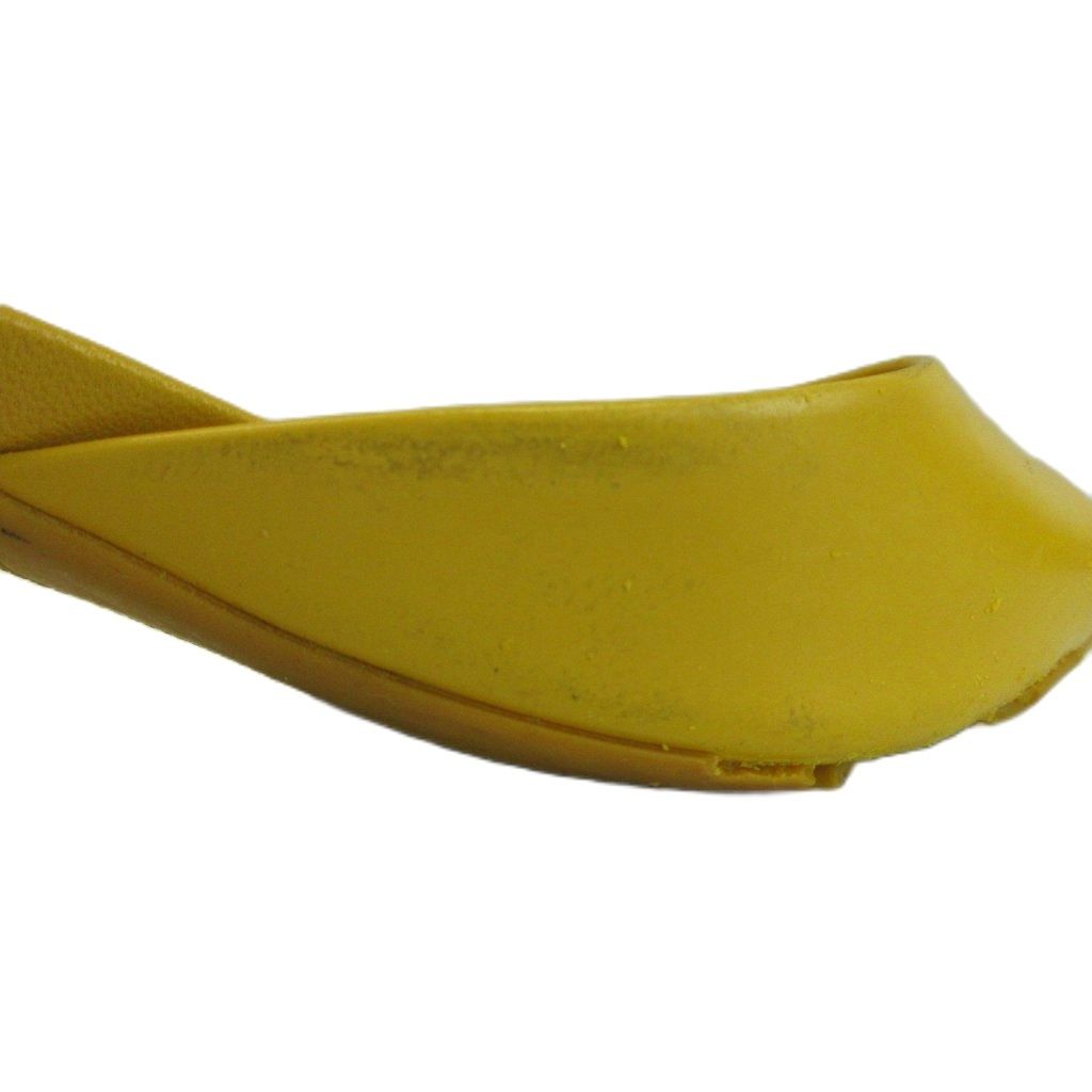 Prada Sandals Smooth Leather Open Toe Middle Heels Yellow — view 8