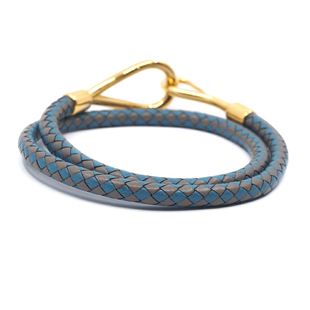 Hermes Choker Bracelet Blue Double Gray Gold — view 2