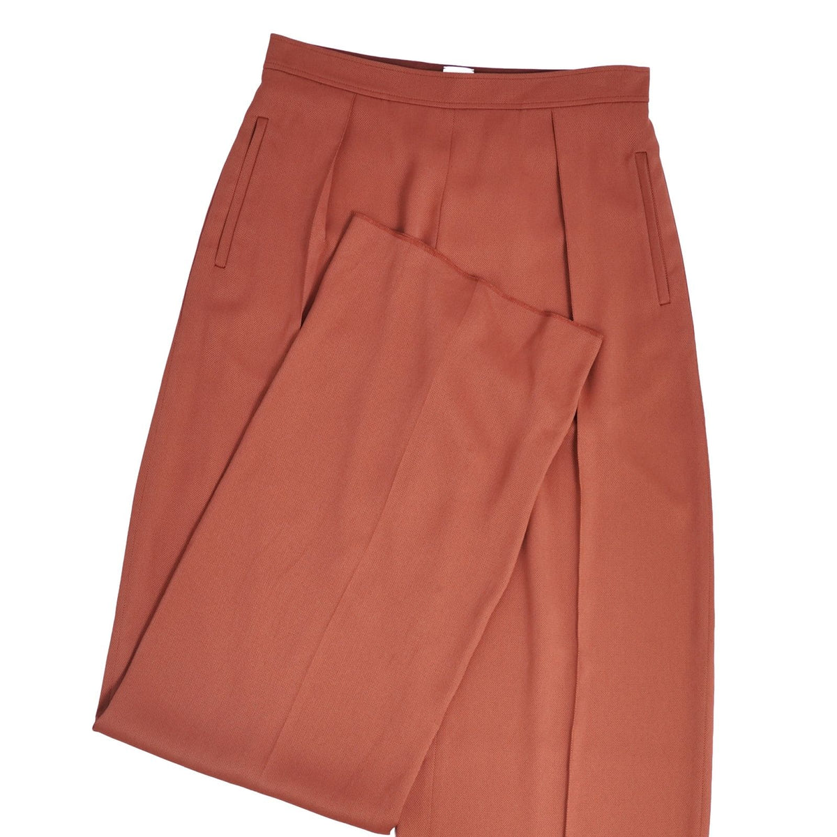Hermes Pants Long Wide Rayon Silk Brown 38 — view 3