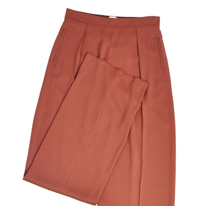 Hermes Pants Long Wide Rayon Silk Brown 38 — view 3