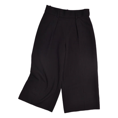 Hermes Pants Knit Wide Cropped Wool Black 40