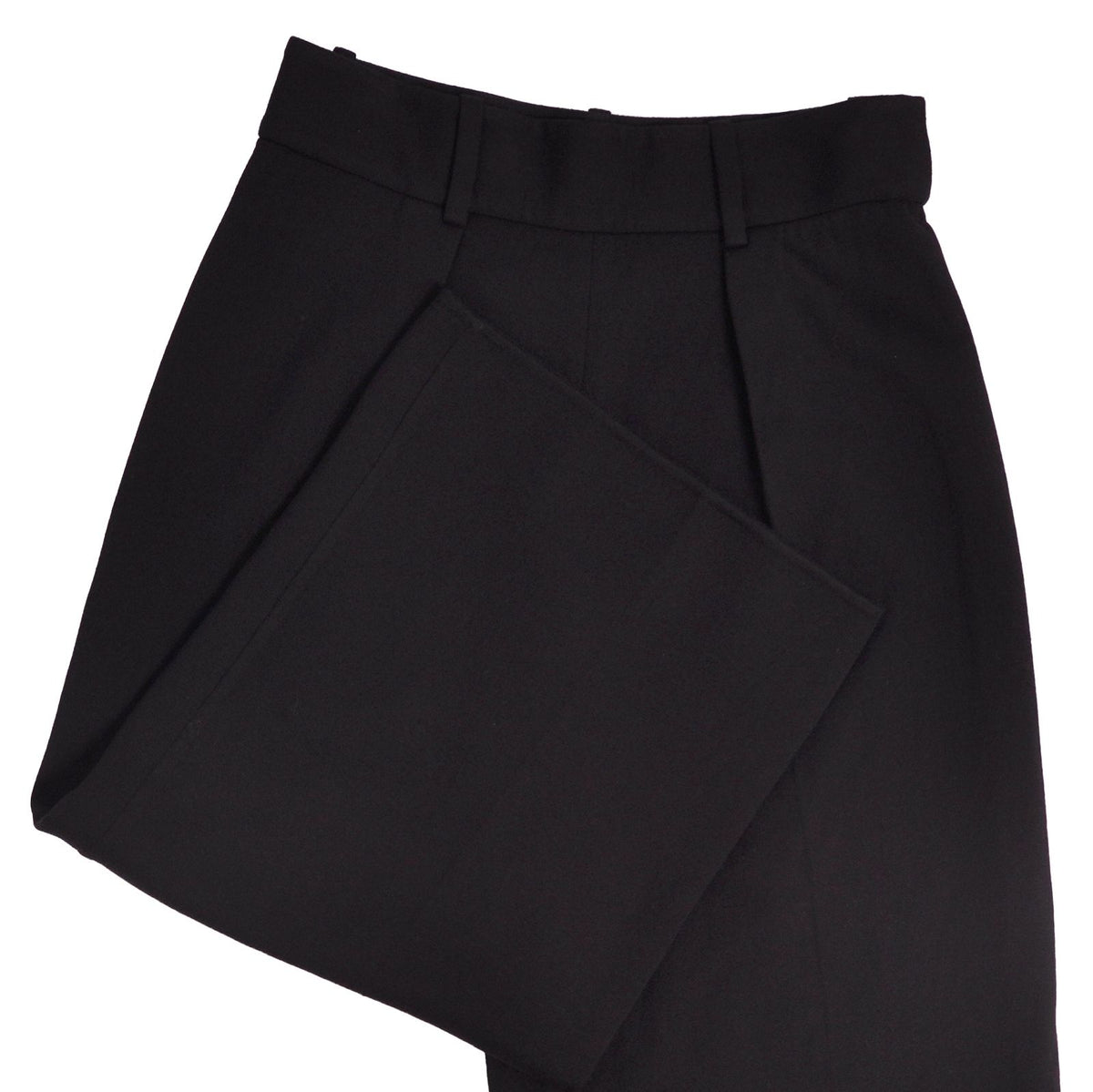 Hermes Pants Knit Wide Cropped Wool Black 40 — view 3