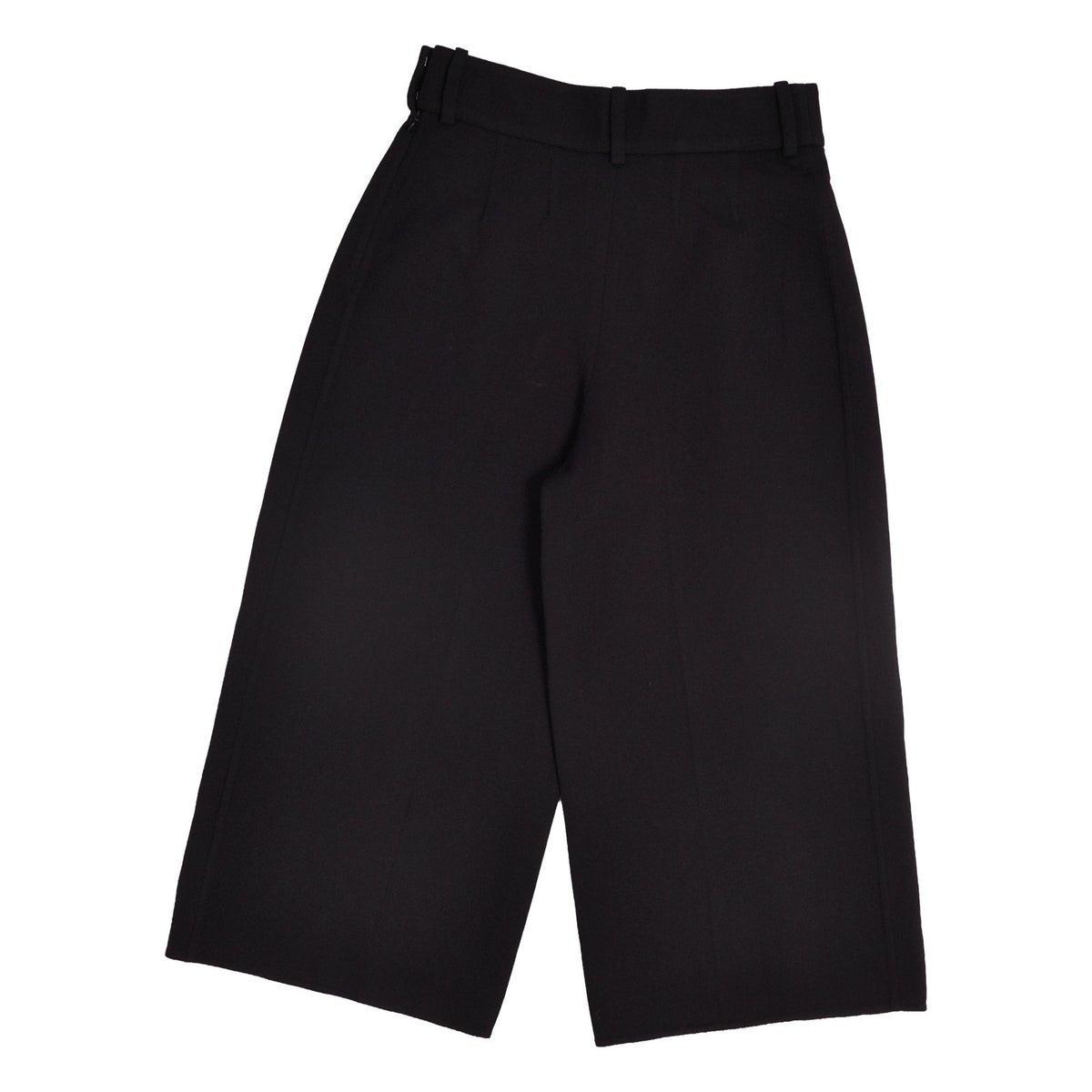 Hermes Pants Knit Wide Cropped Wool Black 40 — view 4