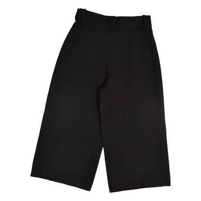 Hermes Pants Knit Wide Cropped Wool Black 40 — view 4