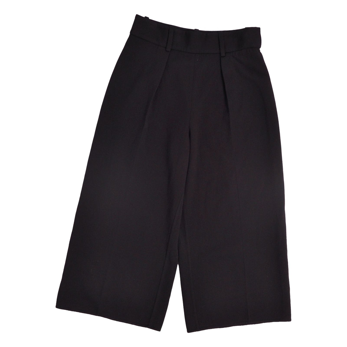 Hermes Pants Knit Wide Cropped Wool Black 40 — view 2