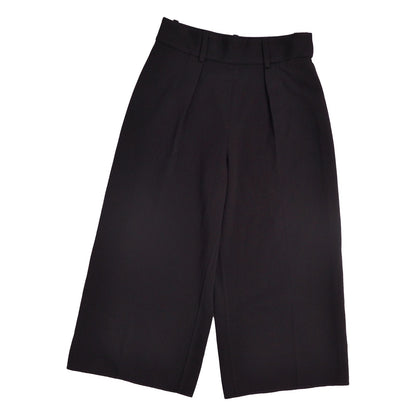 Hermes Pants Knit Wide Cropped Wool Black 40 — view 2