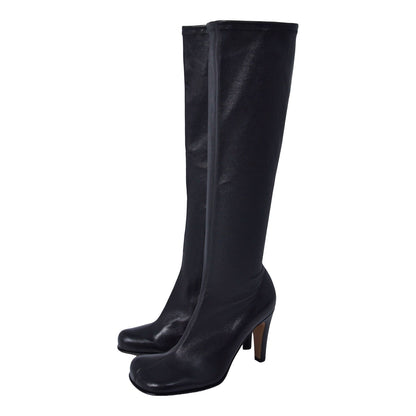 Bottega Veneta Un Boots Long Side Clasp Heels Shoes Leather Black — view 2