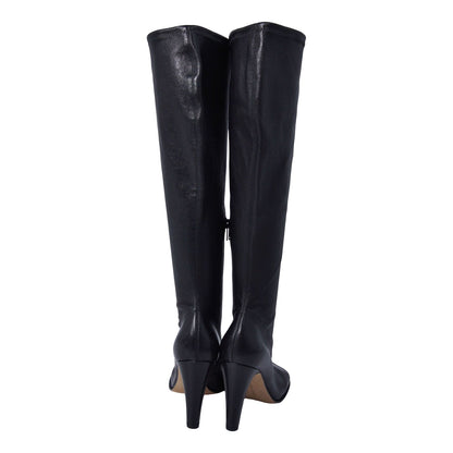 Bottega Veneta Un Boots Long Side Clasp Heels Shoes Leather Black — view 5