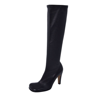 Bottega Veneta Un Boots Long Side Clasp Heels Shoes Leather Black