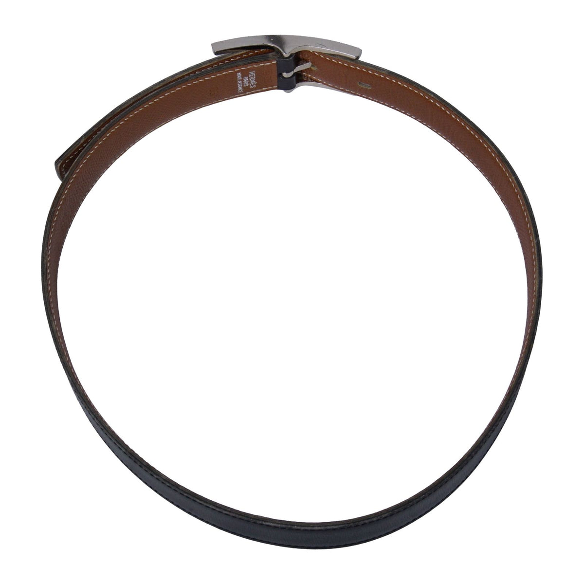 Hermes Vintage Belt Leather H Logo 65 Black — view 4