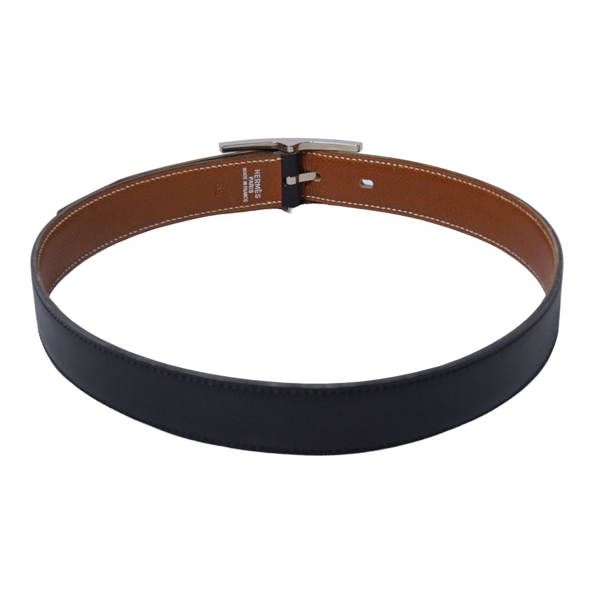 Hermes Vintage Belt Leather H Logo 65 Black — view 3