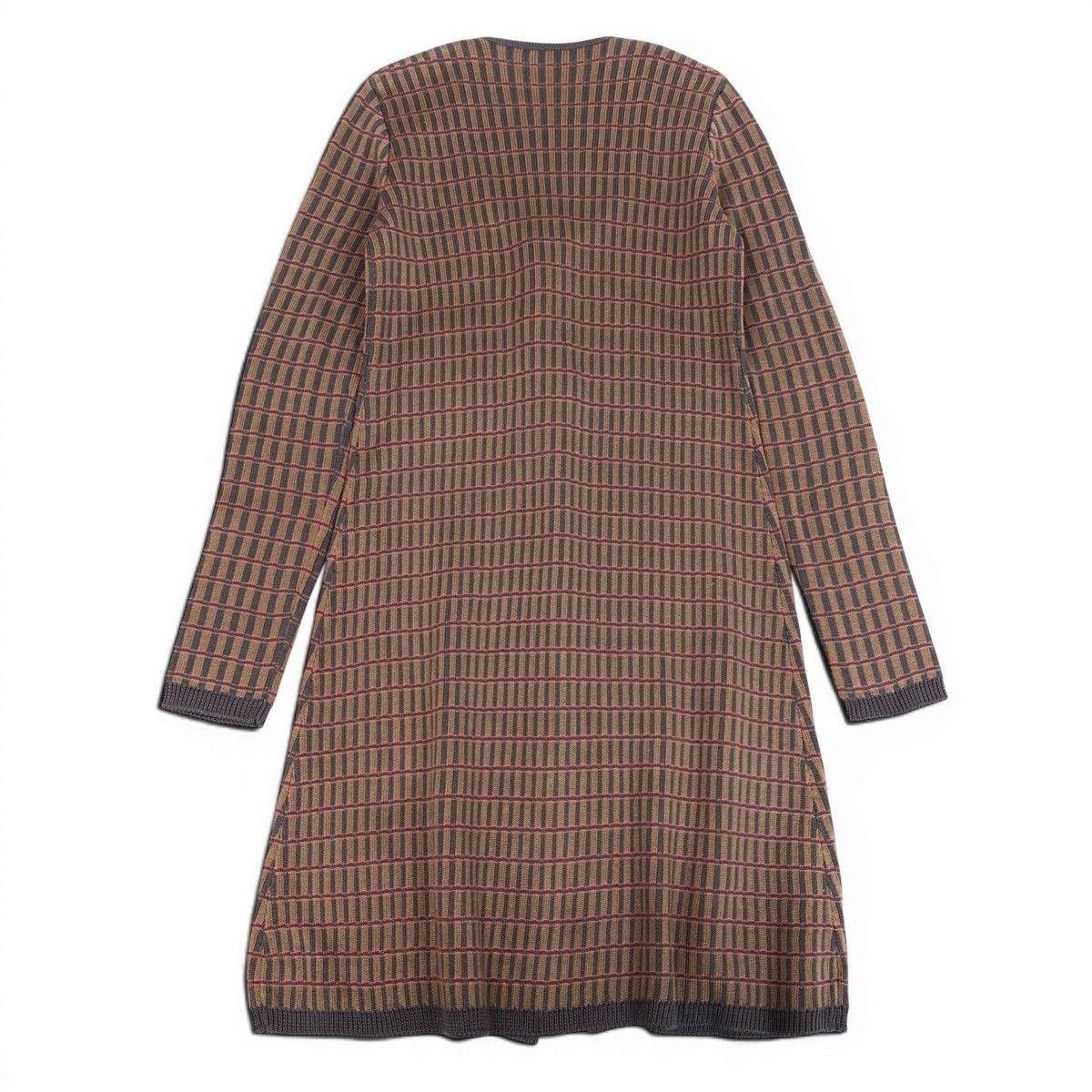 Prada Knit Dress Plaid Brown Multicolor Silk — view 3