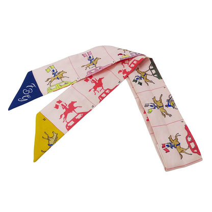 Hermes Scarf Parade Silk Pink Twilly