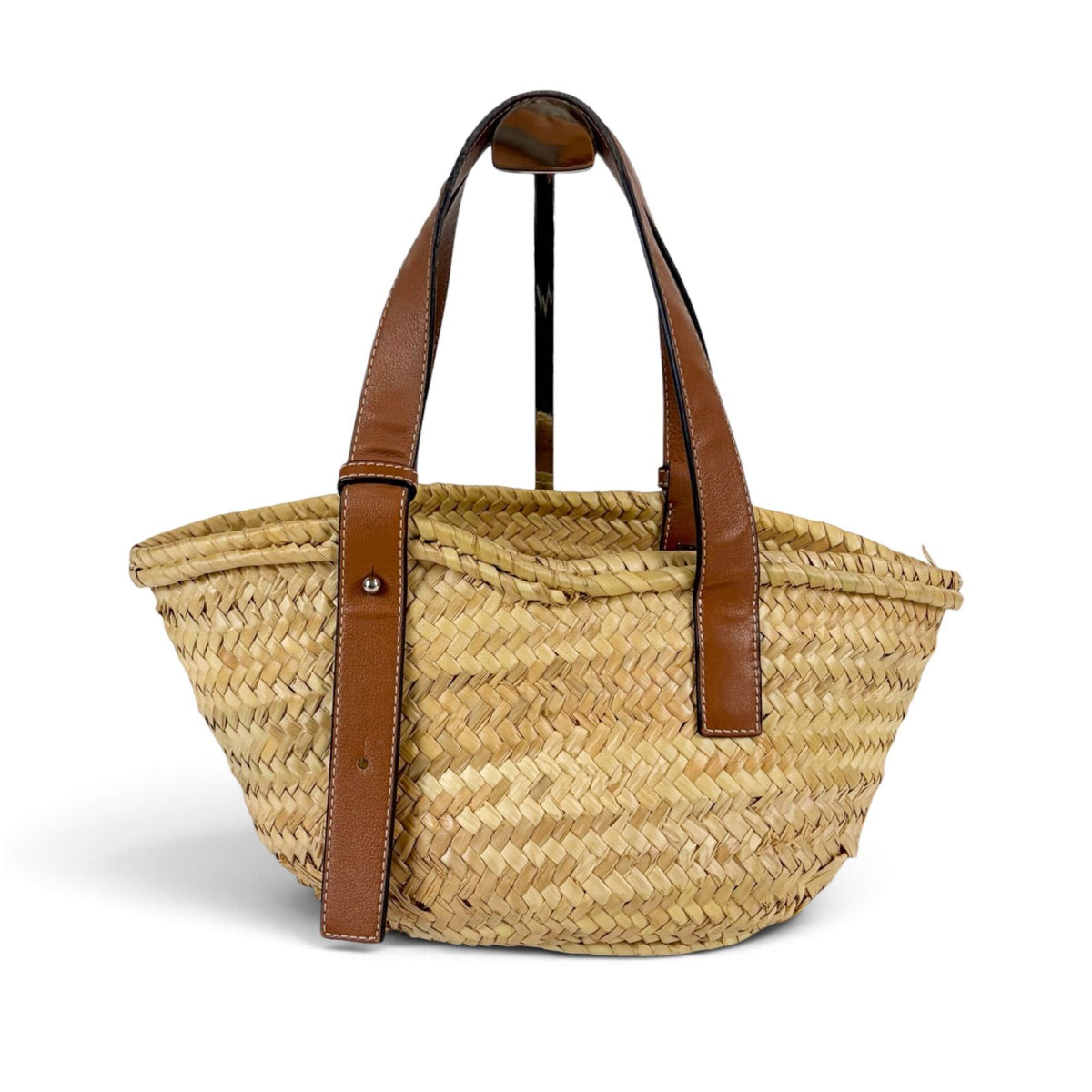 Loewe Ruffia Basket Bag Raffia Anagram Logo Brown — view 4