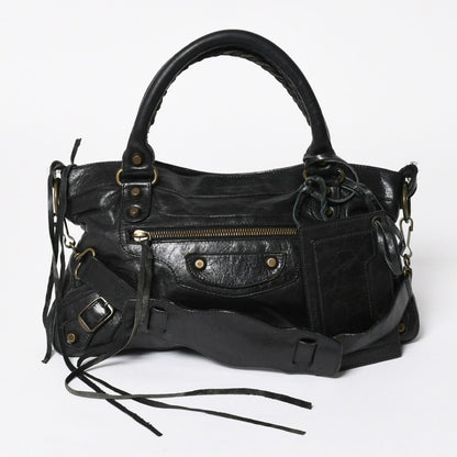 Balenciaga the First 2-Way Shoulder Bag Black Blanc