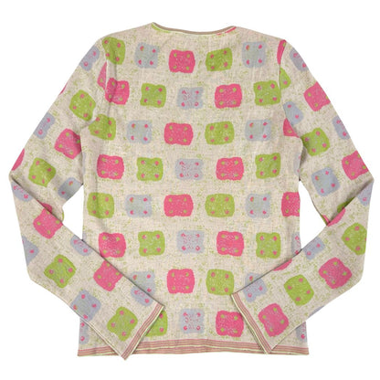 Chanel Knit Sweater Cashmere Wool Pink Green Neon 38 — view 2