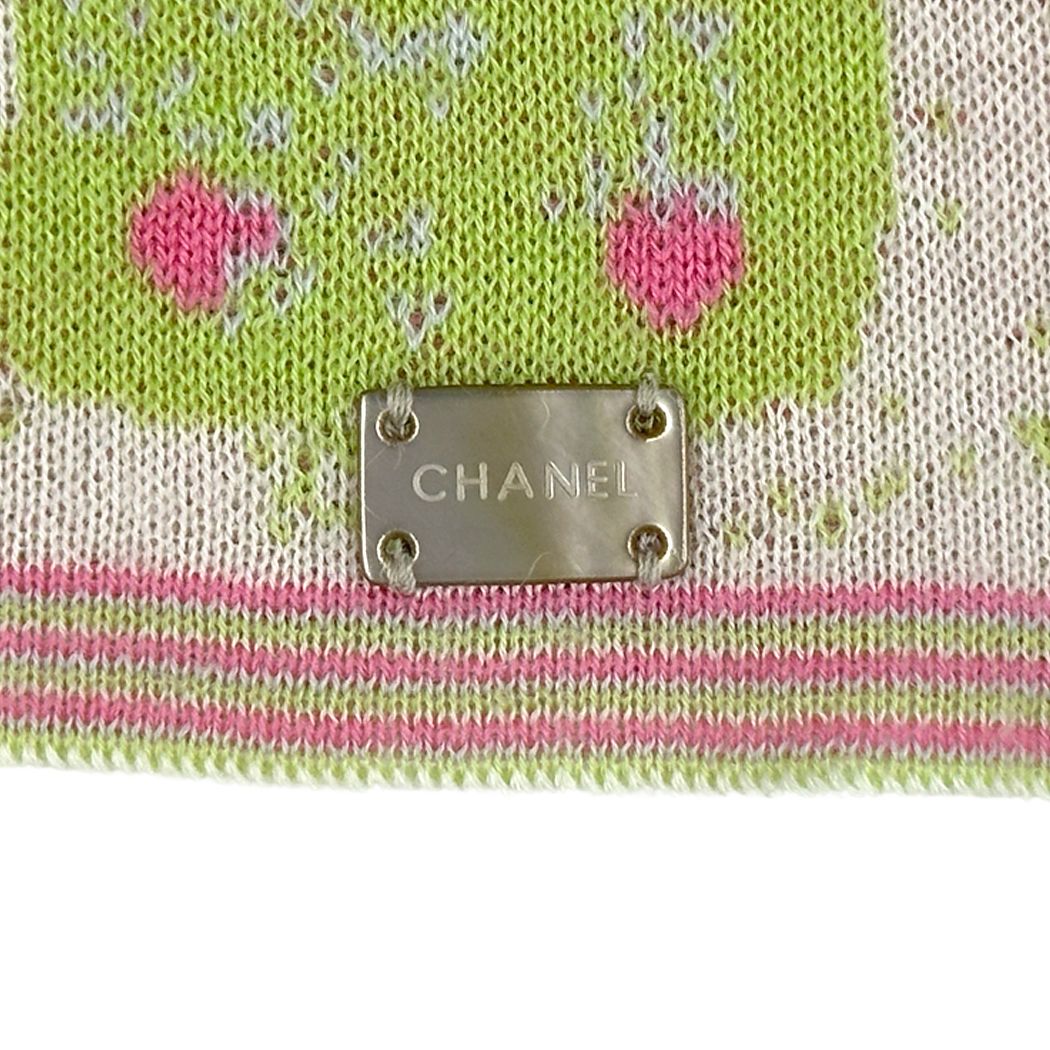 Chanel Knit Sweater Cashmere Wool Pink Green Neon 38 — view 6