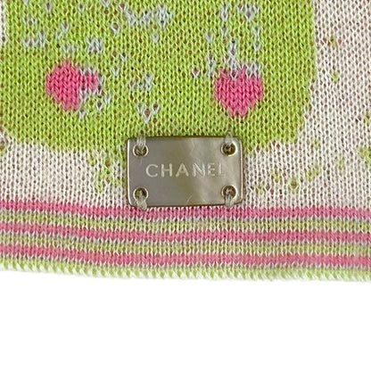 Chanel Knit Sweater Cashmere Wool Pink Green Neon 38 — view 6