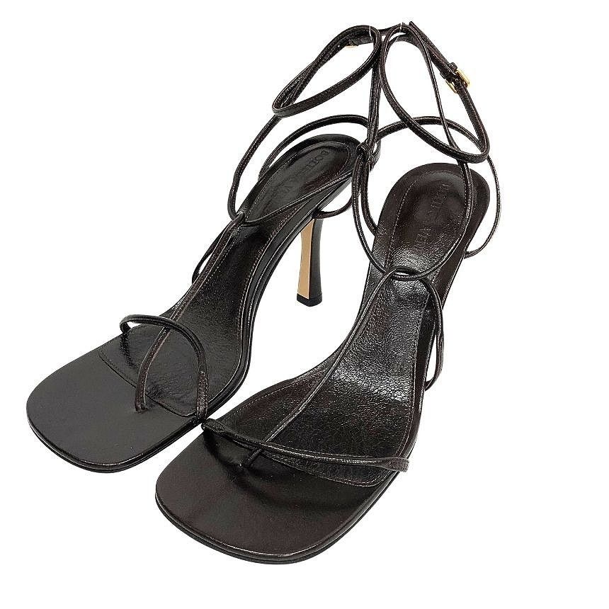 Bottega Veneta Leather Strap Sandals Brown Shoes
