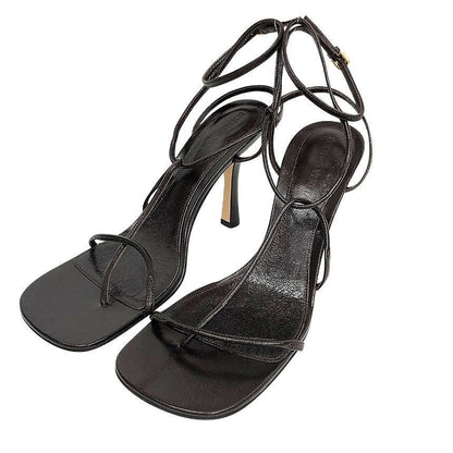 Bottega Veneta Leather Strap Sandals Brown Shoes