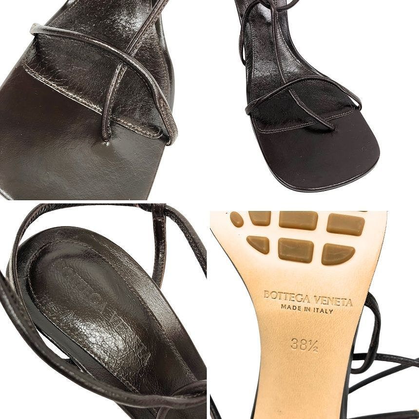 Bottega Veneta Leather Strap Sandals Brown Shoes — view 3