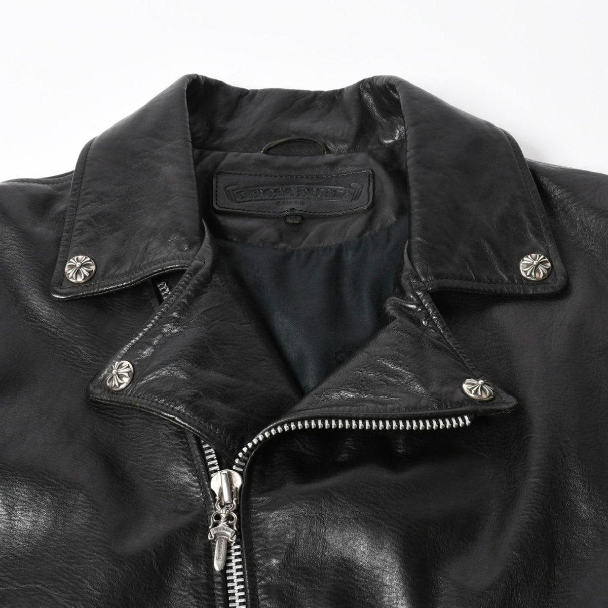 Chrome Hearts Dsmg Limited Jacket Leather Basic Moto Black Hose Silver — view 3