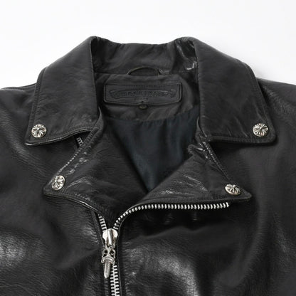 Chrome Hearts Dsmg Limited Jacket Leather Basic Moto Black Hose Silver — view 3