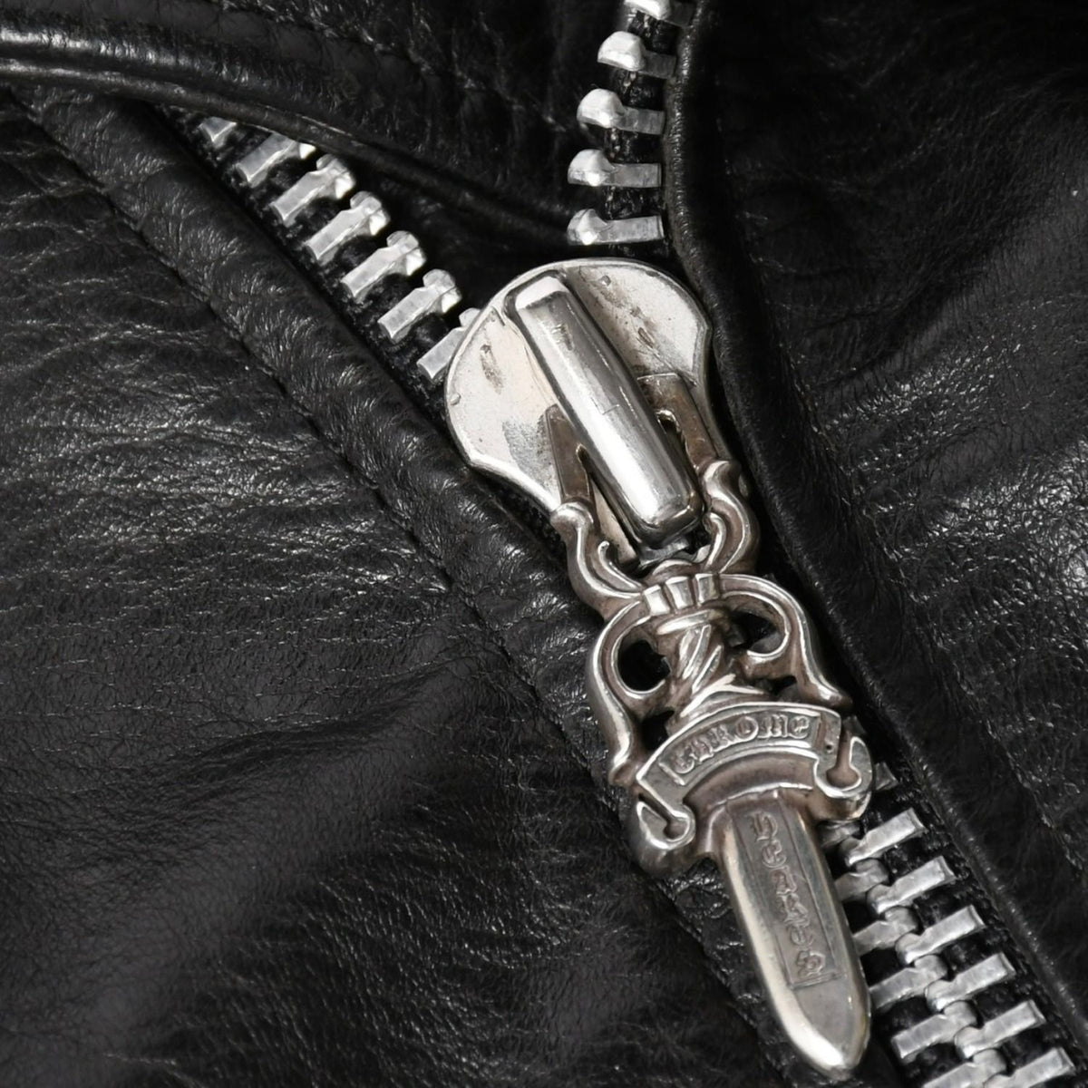 Chrome Hearts Dsmg Limited Jacket Leather Basic Moto Black Hose Silver — view 5