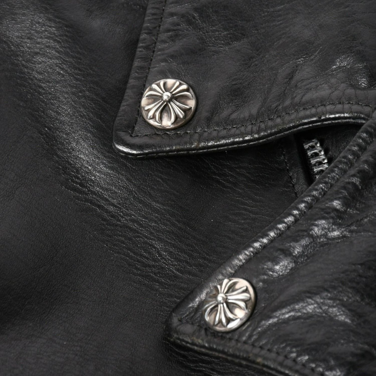 Chrome Hearts Dsmg Limited Jacket Leather Basic Moto Black Hose Silver — view 6