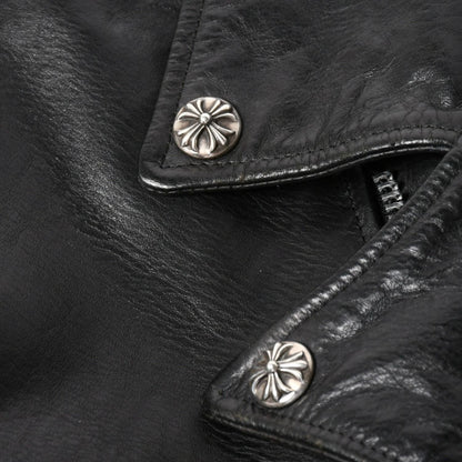 Chrome Hearts Dsmg Limited Jacket Leather Basic Moto Black Hose Silver — view 6