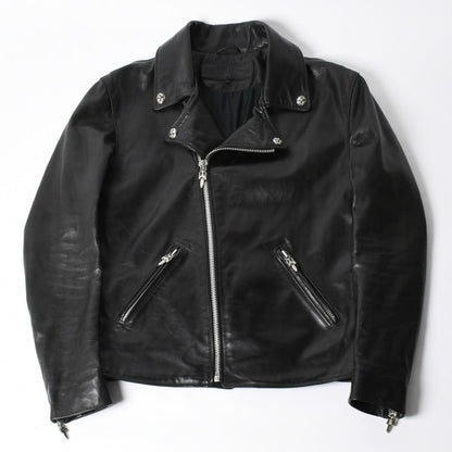 Chrome Hearts Dsmg Limited Jacket Leather Basic Moto Black Hose Silver