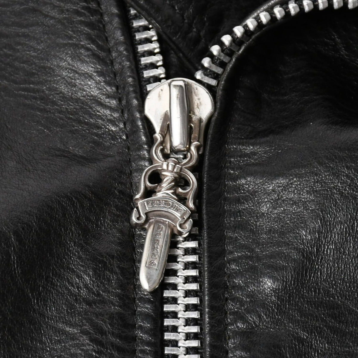 Chrome Hearts Dsmg Limited Jacket Leather Basic Moto Black Hose Silver — view 4