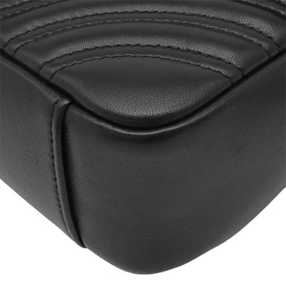Gucci Shoulder Bag GG Marmont Medium Lambskin Black Champagne Gold Double — view 4
