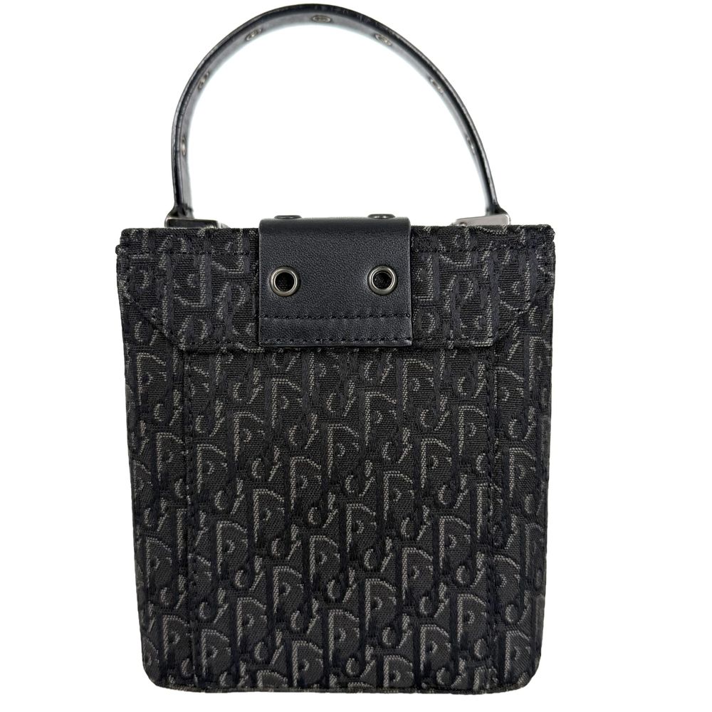 Dior Handbag Street Chic Trotter Vanity Pouch Canvas Leather Black Silver — view 2