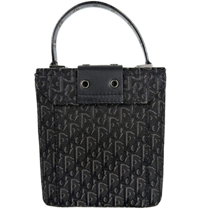 Dior Handbag Street Chic Trotter Vanity Pouch Canvas Leather Black Silver — view 2