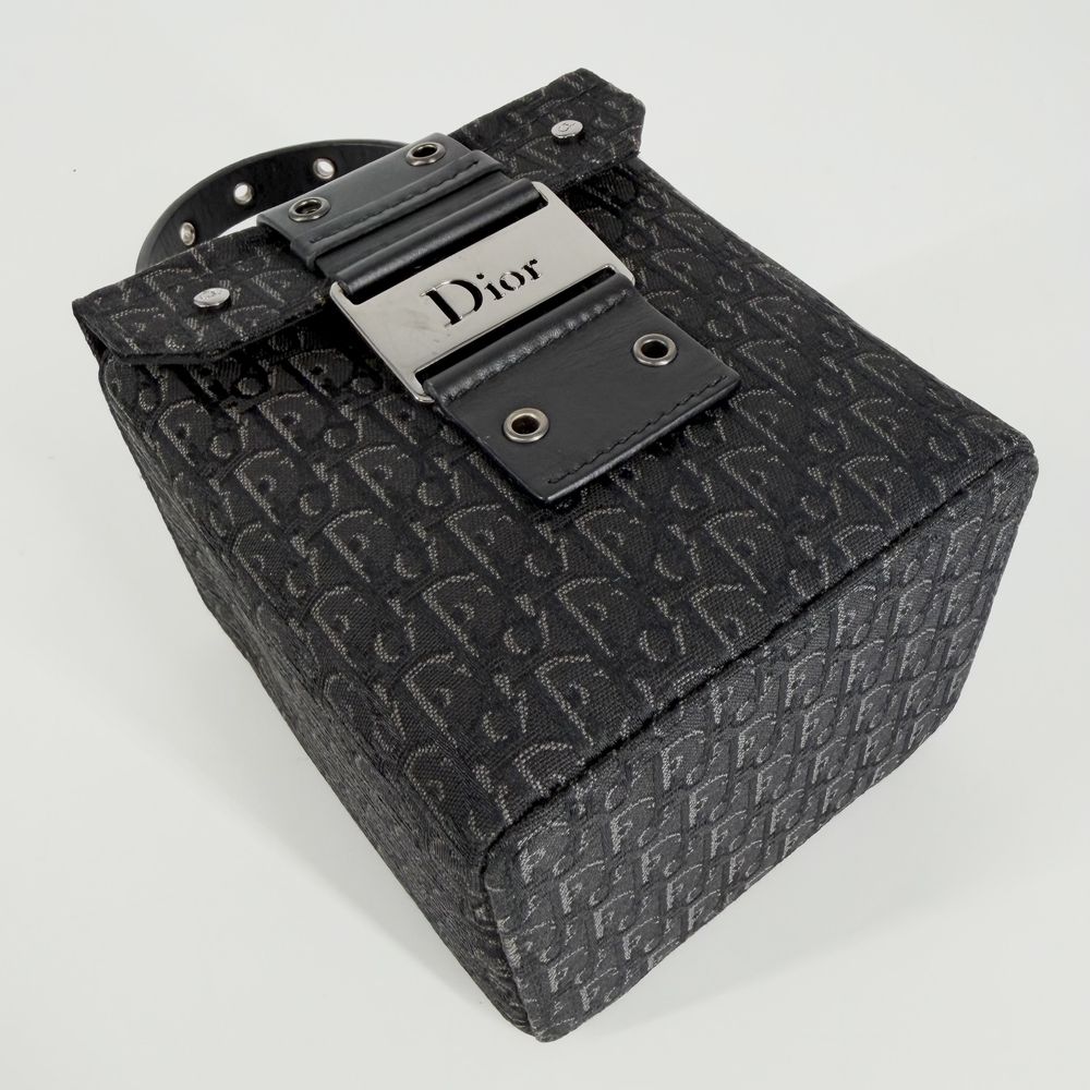 Dior Handbag Street Chic Trotter Vanity Pouch Canvas Leather Black Silver — view 3