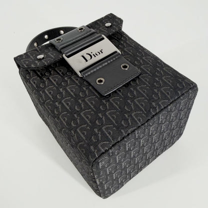 Dior Handbag Street Chic Trotter Vanity Pouch Canvas Leather Black Silver — view 3