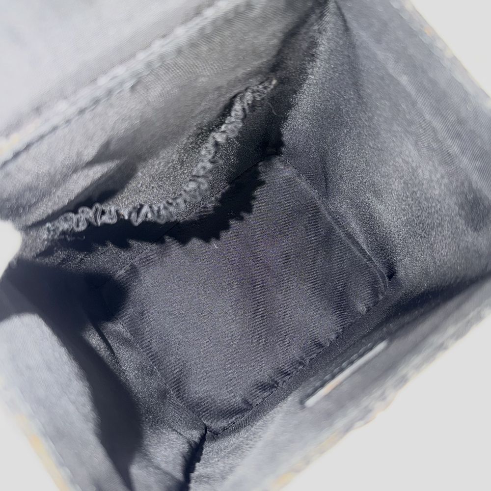Dior Handbag Street Chic Trotter Vanity Pouch Canvas Leather Black Silver — view 4