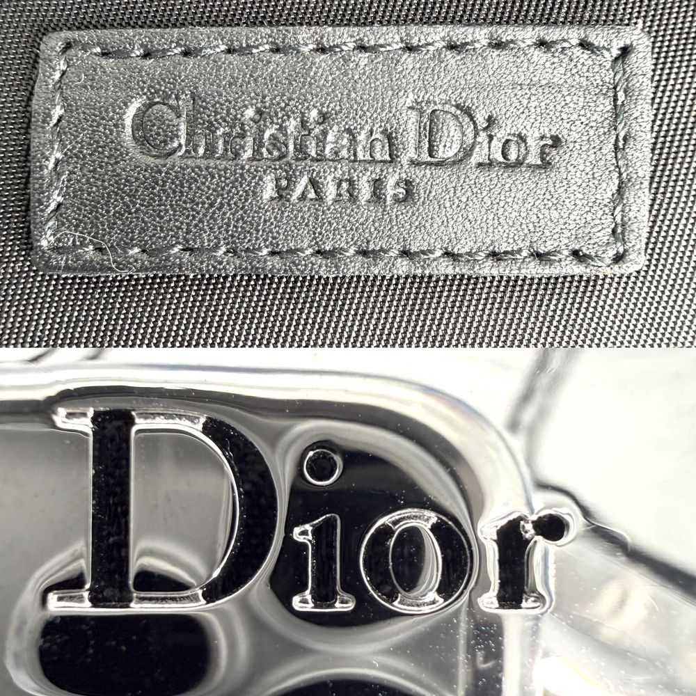 Dior Handbag Street Chic Trotter Vanity Pouch Canvas Leather Black Silver — view 5