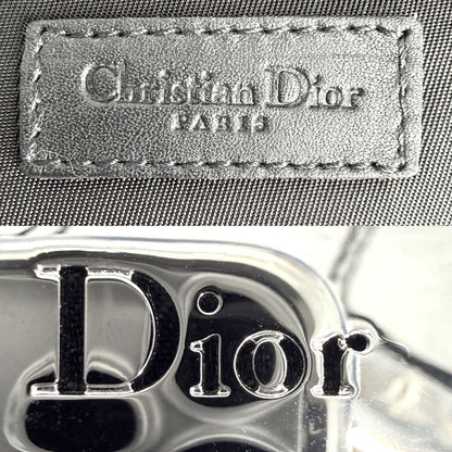 Dior Handbag Street Chic Trotter Vanity Pouch Canvas Leather Black Silver — view 5