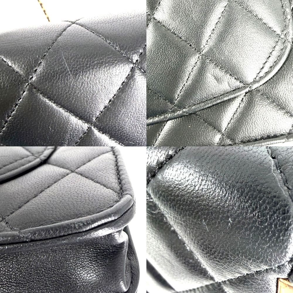 Chanel Chain Wallet Quilted CC Logo Shoulder Bag Crossbody Lambskin Black Rose — view 6
