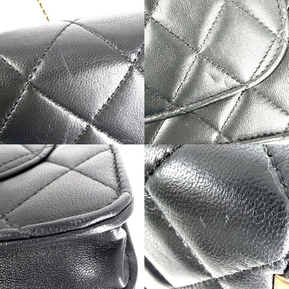 Chanel Chain Wallet Quilted CC Logo Shoulder Bag Crossbody Lambskin Black Rose — view 6
